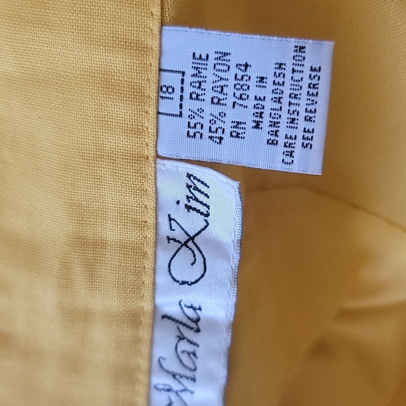 VTG Marla Kim Bright Yellow Boot Cut Pants Side zipper SZ 18 - Picture 6 of 8